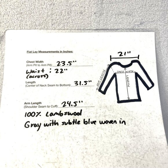 Lands' End 100% Lambswool Blazer Jacket Mens 42R Gray Herringbone Sport Coat EUC - Picture 5 of 16